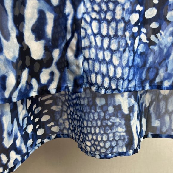 Chico's Mosaic Bi-Color Abstract Print Sheer Tunic Blouse - Picture 5 of 9